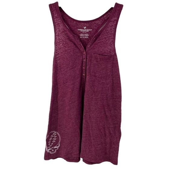 GRATEFUL Dead Woman’s Maroon Racerback Tank Top From American Eagle Size XL - Picture 3 of 9